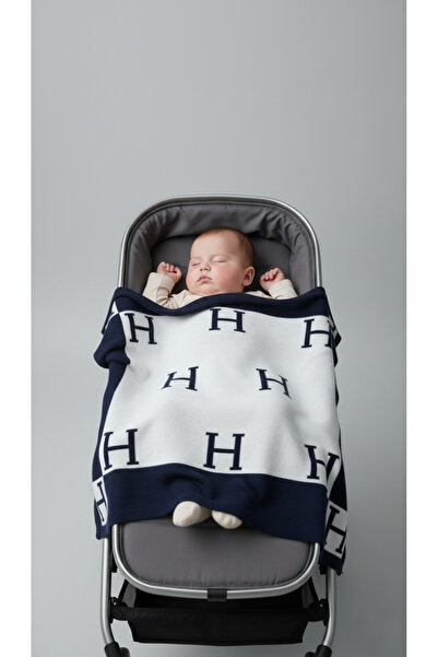 Sebir Moda H Patterned Knitwear Baby Blanket 90X90Cm