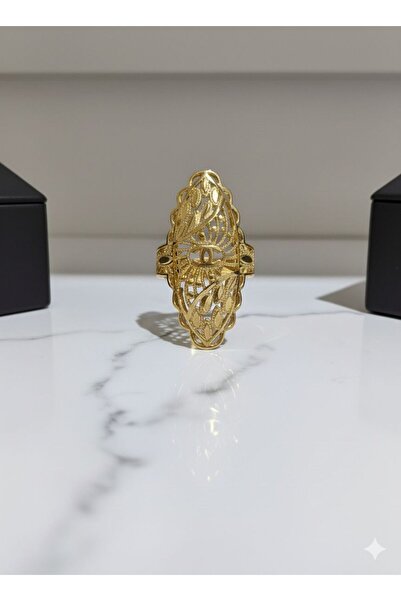 imitasyon dünyası 22 Ayar Altın Kaplama Dalga Desen Hint Yüzük