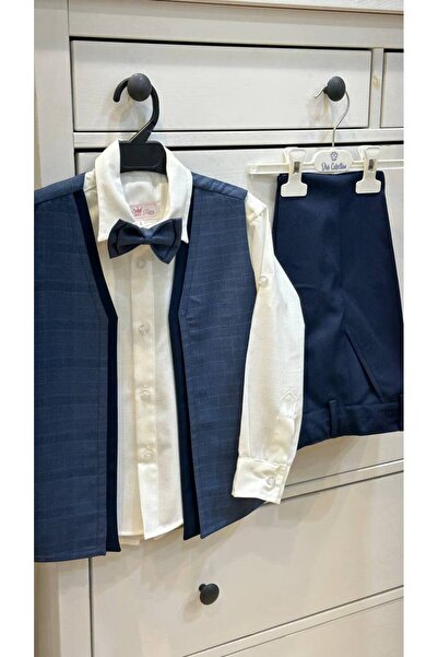La reina petite Larina Petite 4-piece formal suit for boys in navy blue
