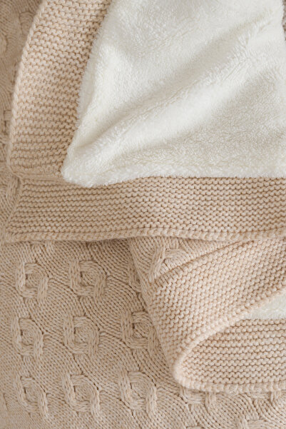 Koza Home Toffy Beige Ivy Knitted Baby Blanket 100X100