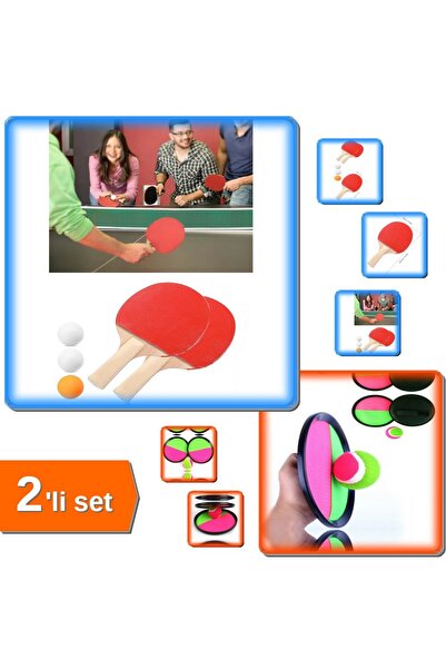 HerEveOyuncak Ping Pong Masa Tenisi Seti + At Yakala Oyun Seti Eğlenceli Spor...