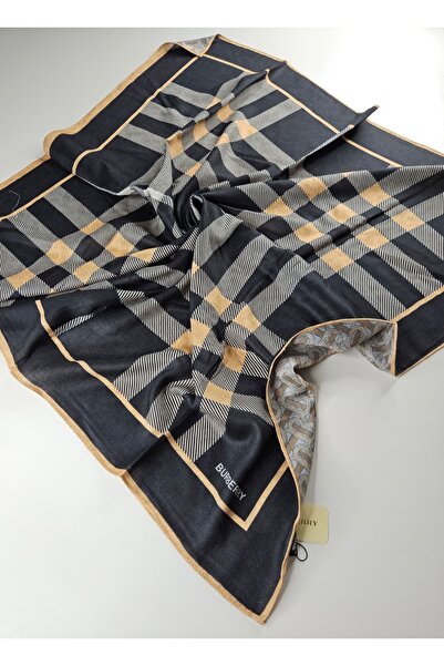 Shiva Scarfs Ekose Desen Yün Pamuk Eşarp Fular Silk Scarfs