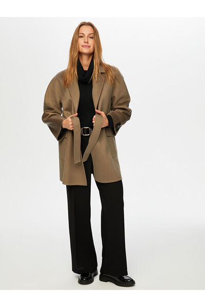 Faik Sönmez Kaşmir Karışımlı Beli Kuşaklı Kaban W26KBN011
