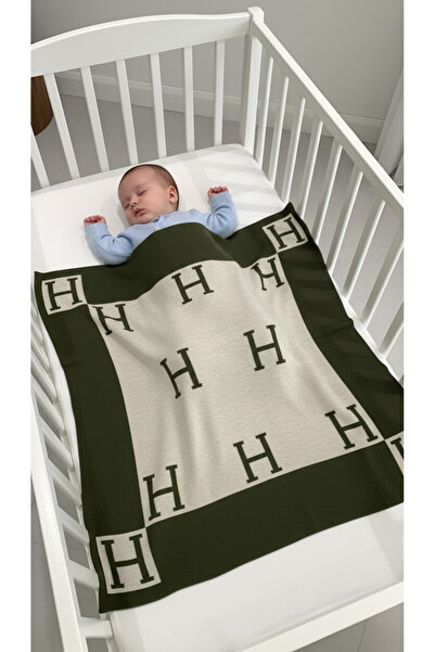 Sebir Moda H Patterned Knitwear Baby Blanket 90X90Cm