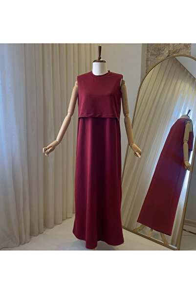 Mersha Collection Mersha 4 Mevsim Sıfır Kol Elbise - Lohusa Anne Elbisesi