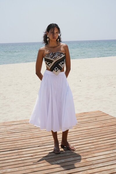 ALPACO Μάξι φούστα με λεπτομέρεια ραφής