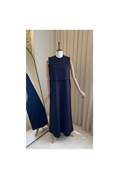 Mersha Collection Mersha 4 Mevsim Sıfır Kol Elbise - Lohusa Anne Elbisesi