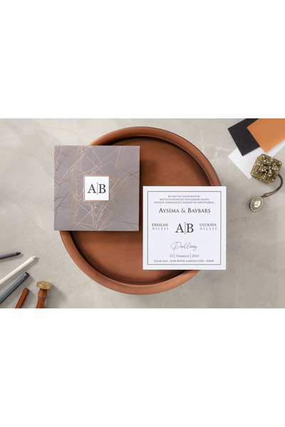 İKLİM DAVETİYE Düğün Davetiyesi / Nişan Davetiyesi / Nikah Davetiyesi / (50 A...