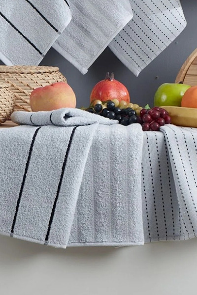 HRN Textile Sophia Cotton 6-Piece 30X50 cm Hand and Face Towel Set - Kitchen Towel Set