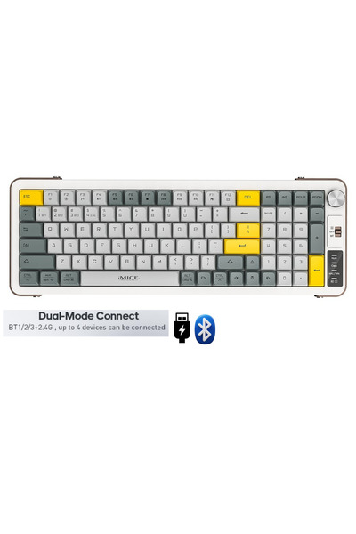 ATAsoft ELEKTRONİK Since 2021 Sessiz Ofis Klavye Bluetooth/2.4g Kablosuz Klavye Bağlantı Ayaklı Ses Kontrollü Ofis Gaming Klavye