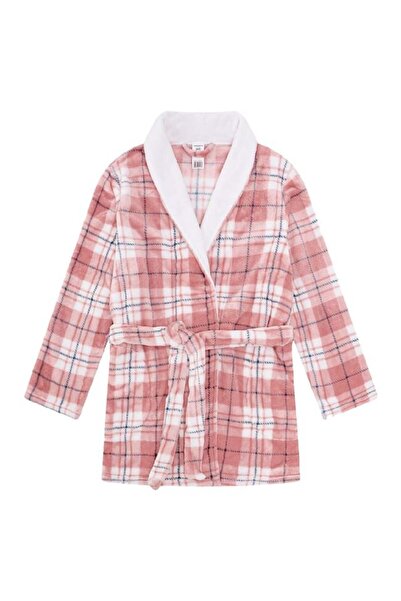 OEM Women's Winter Bathrobe Pink Check - One Size