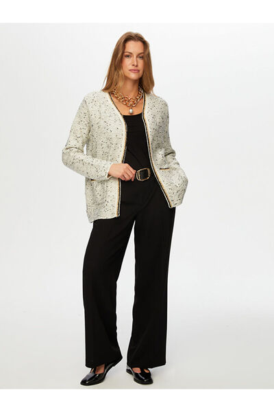 Faik Sönmez Simli Triko Ceket Hırka W26TRH006