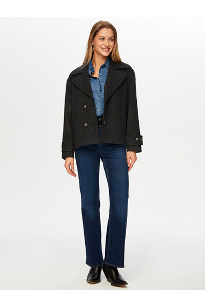 Faik Sönmez Diagonel Dokulu Yünlü Kısa Kaban W26KBN006