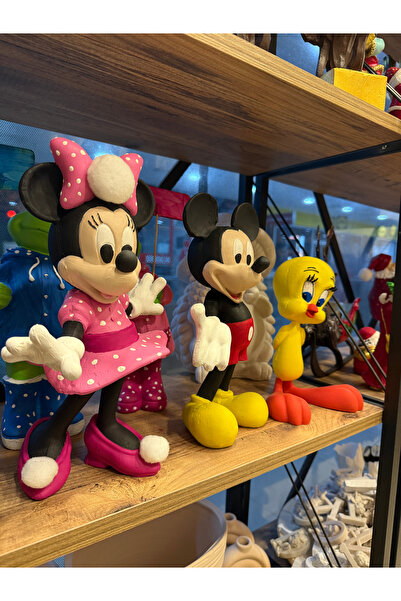 İki Cadı Tasarım 3'Lü Disney Karakter Polyester Biblo Seti, Mickey, Minnie, T...