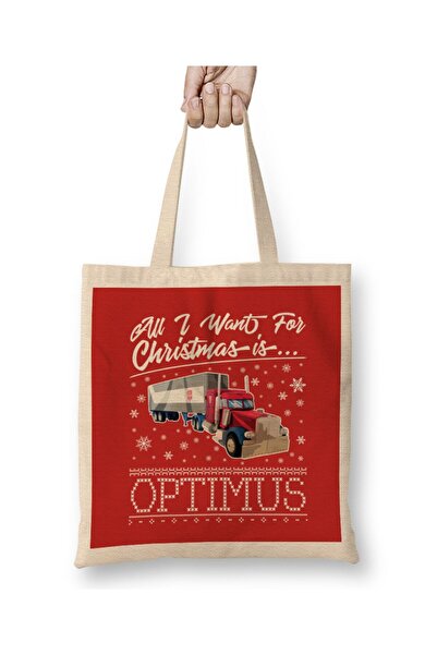 Toyaso Tot ce vreau pentru Crăciun este Optimus Prime Transformers Geantă de ...