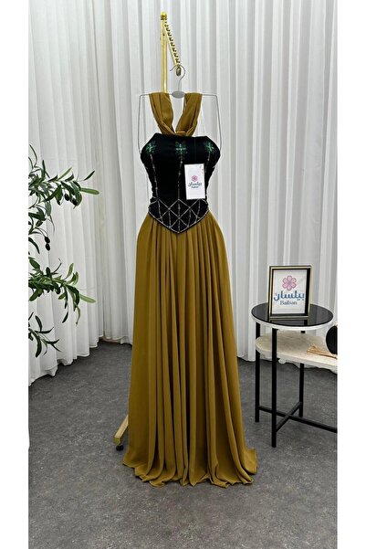 Bailsan long mustard yellow dress