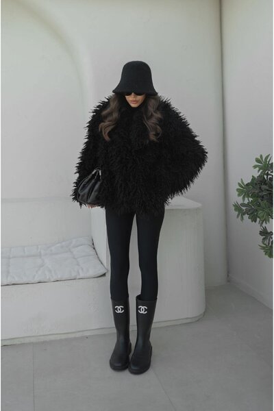 Havoş Black Powell Faux Fur Coat