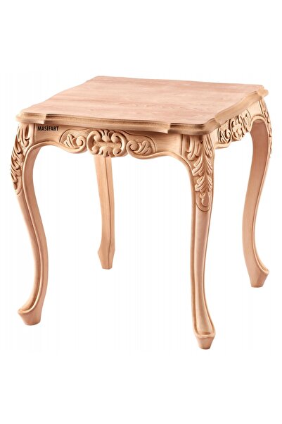 Masifart Marcena Çiçek Yan Sehpa Cilasız Ham