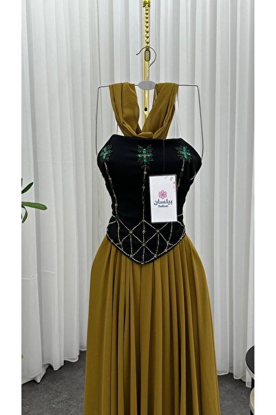 Bailsan long mustard yellow dress