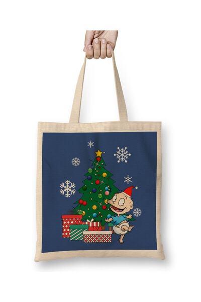Toyaso Geantă de cumpărături Tommy Rugrats Around The Christmas Tree, din pân...