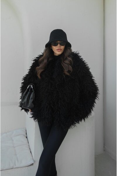 Havoş Black Powell Faux Fur Coat
