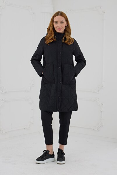 Mymood معطف مبطن بغطاء رأس