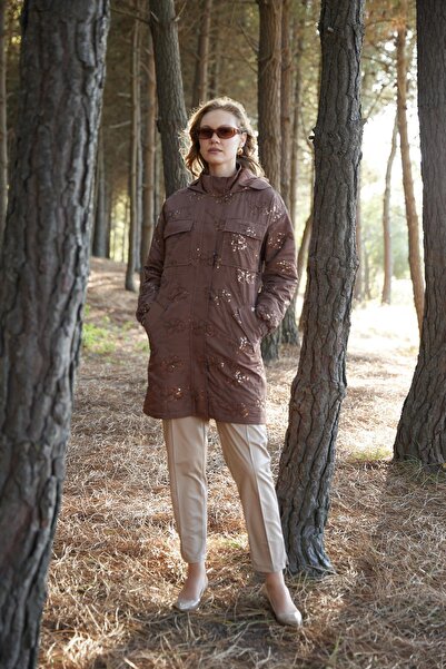 Moodbasic PUL NAKIŞLI KAPİTONE ASTARLI MONT