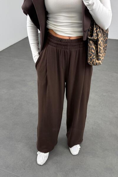5in1Canpolat Bitter Brown High Waist Casual Tracksuit 0155