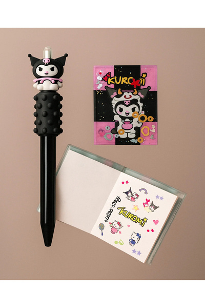 Kuromi Tükenmez Kalem ve Sticker Defteri