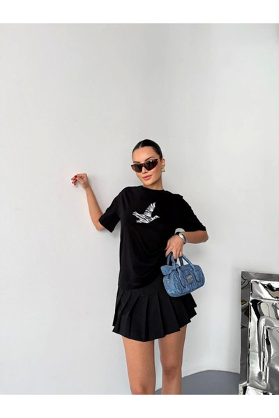 ALPACO Short Sleeve Printed T-Shirt - Black