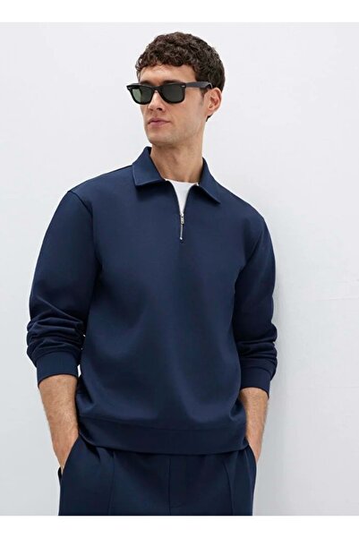 Mavi 0S10382-80872 Half Zipper Sweatshirt Dark Blue