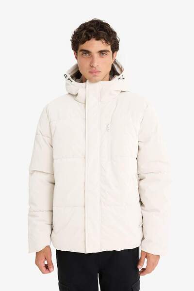 DeFacto Water Repellent Regular Fit K Hooded Lined Inside Pocket Zippered Pocket Coat F1149Ax25Wn