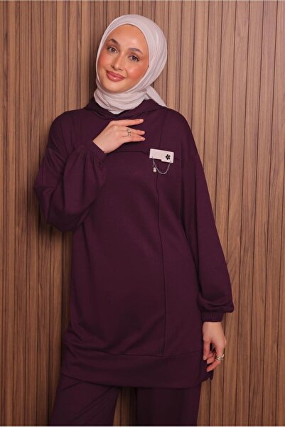 TRENDTESETTÜR Women's Burgundy Hooded Pants Suit t 2017