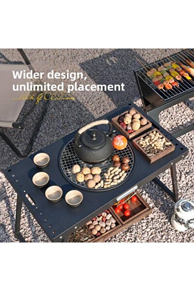 Tradeo Portable BBQ Table with Removable Charcoal Tray – Heat & Rust Resistant 12" Grill