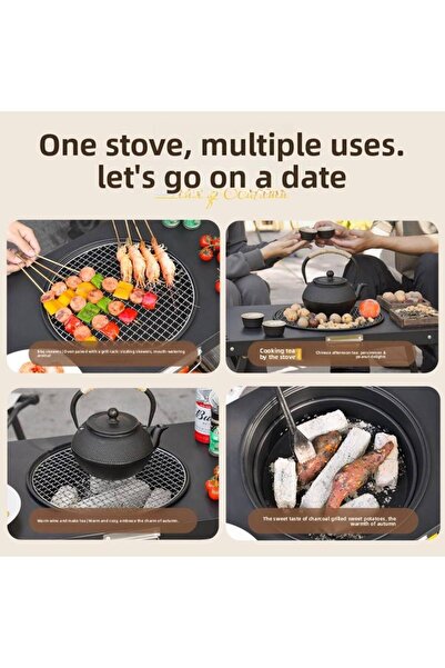 Tradeo Portable BBQ Table with Removable Charcoal Tray – Heat & Rust Resistant 12" Grill