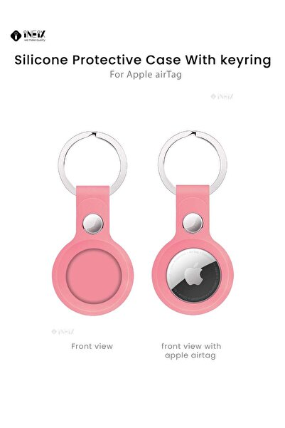 ineix غطاء حماية من السيليكون مع حامل سلسلة مفاتيح لجهاز Apple AirTag