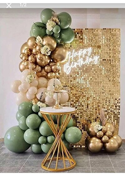 Parti Düşleri 003 Adaçayı - Gold - Deniz Kumu Balon Zincir Seti