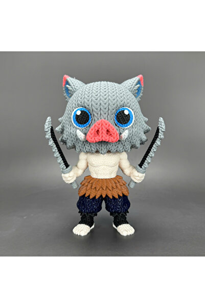 Fud3D تمثال إينوسوكي من سلسلة قاتل الشياطين بطول 23 سم بمظهر محبوك - رأس متحرك