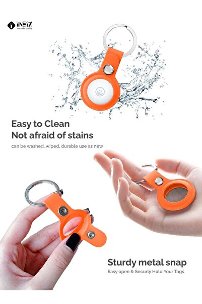ineix Silicone Protection Case Cover With Key Chain Holder For Apple AirTag
