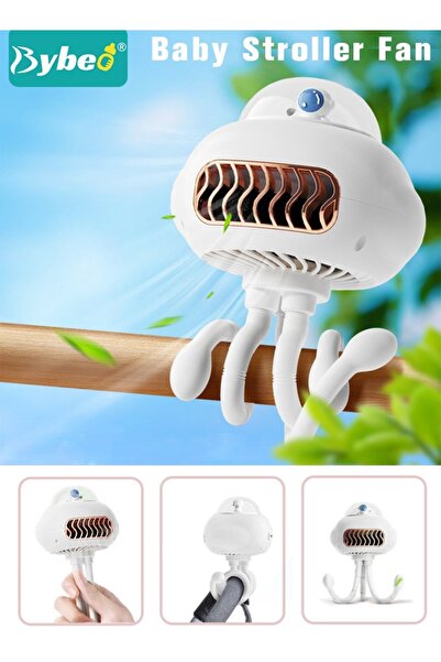 BYBEO مروحة عربة الأطفال، مروحة عربة أطفال محمولة، بدون شفرات، 3 سرعات، قابلة...