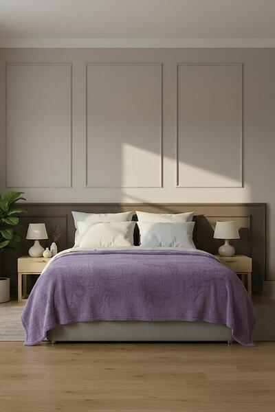 Soley Pufina | Single Rabbit Fur Textured Plush Blanket & Bedspread | 150X220