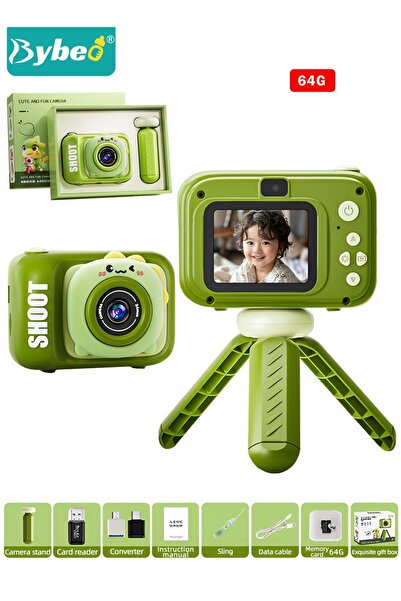 BYBEO كاميرات أطفال 4 في 1 مع حامل، كاميرات رقمية للأطفال، كاميرا سيلفي فيديو...