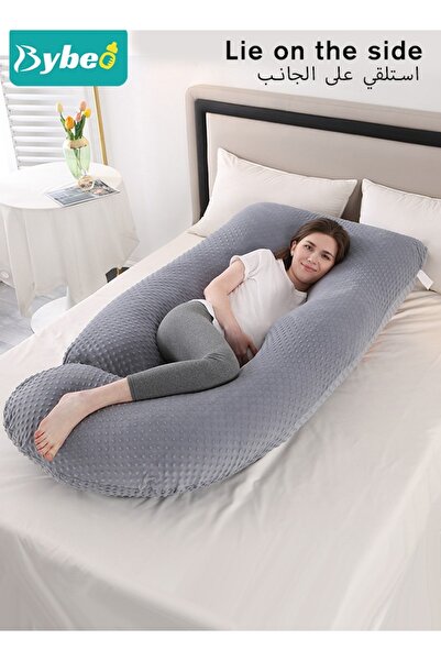 BYBEO U Shaped Full Body Pregnancy Pillow For Maternity Women With Removable Jersey Cotton Cover