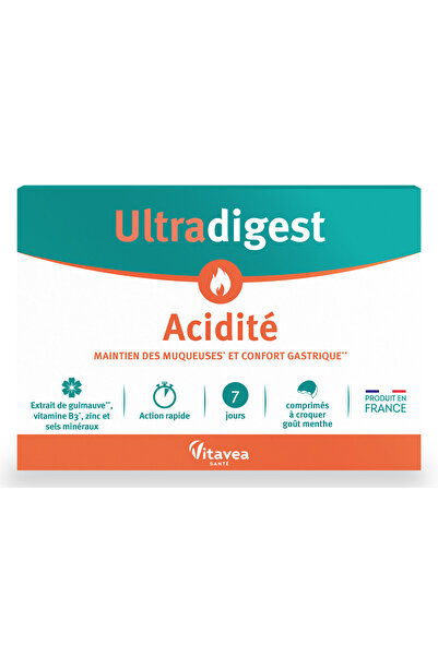 Ultradigest Acidite gastric acidity food supplement, Ultradigest, 14 chewable tablets