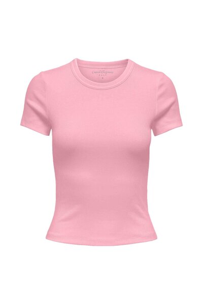 ONLY Damen T-Shirt - ONLVAL LIFE O-NECK TOP, Rundhals, Baumwolle, einfarbig