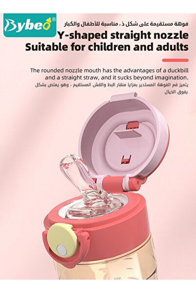 BYBEO PPSU Kids Water Bottle with Straw And Spout, Toddler Drinking Bottle with Removable Strap, Children