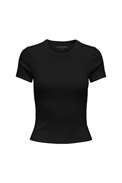 ONLY Damen T-Shirt - ONLVAL LIFE O-NECK TOP, Rundhals, Baumwolle, einfarbig