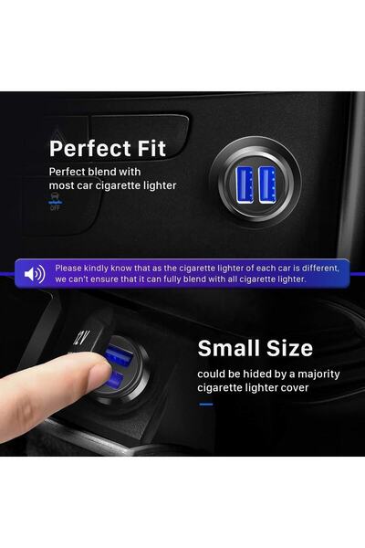 divico A3004 Dual USB 2.4A Zinc Alloy Car Charger – Compact Fast Charging Adapter for Vehicles