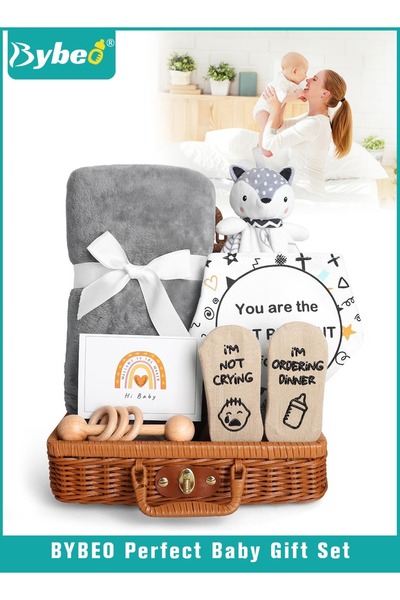 BYBEO مجموعة هدايا للأطفال مكونة من 7 قطع، هدية حفل استقبال مولود جديد للأولا...