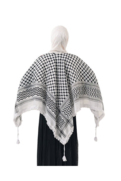 Zaytoon Palestinian Traditional and Red Embroidered Kefiye Patterned Cap Bancho S100053